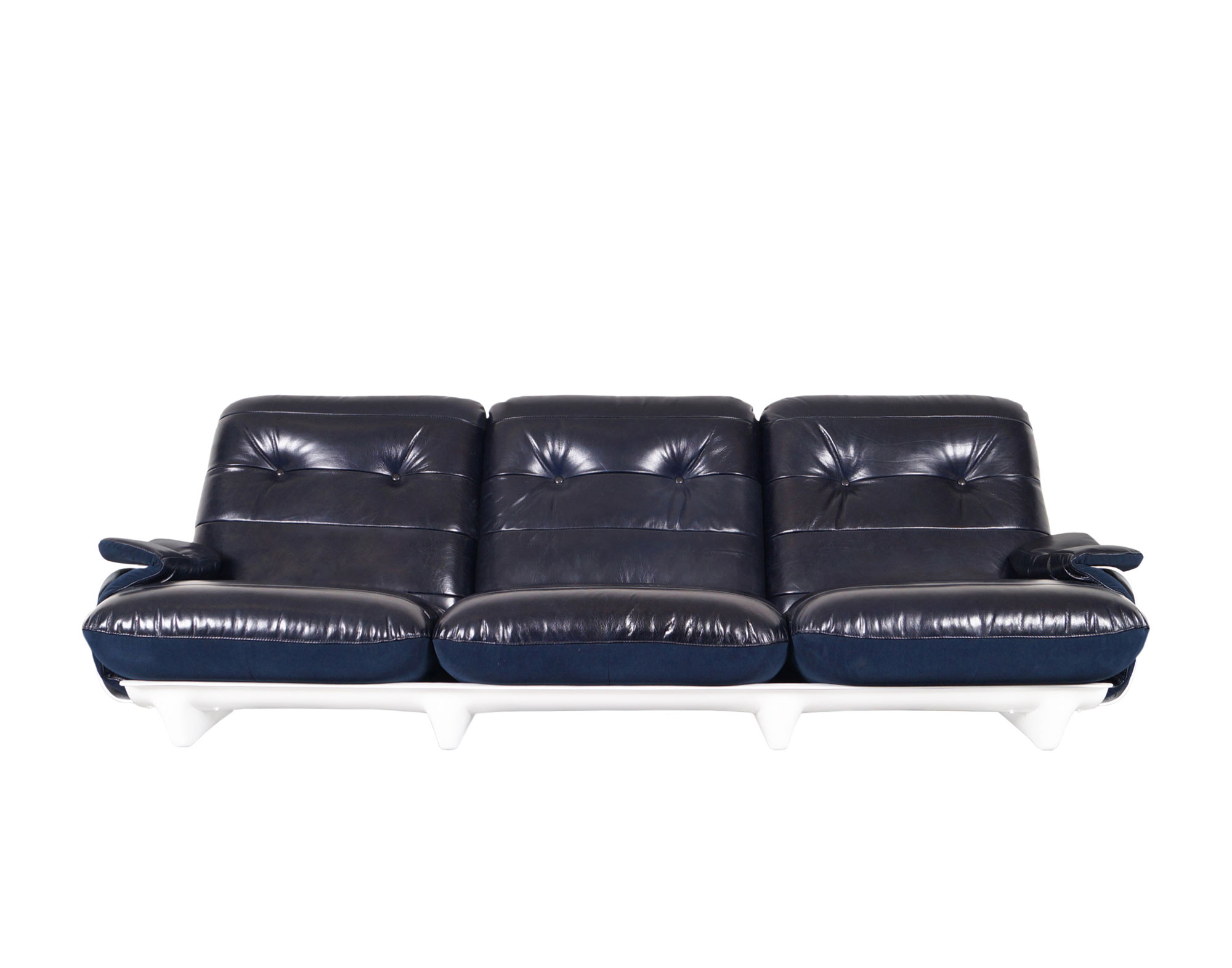 Vintage Leather Marsala Sofa by Michel Ducaroy for Ligne Roset