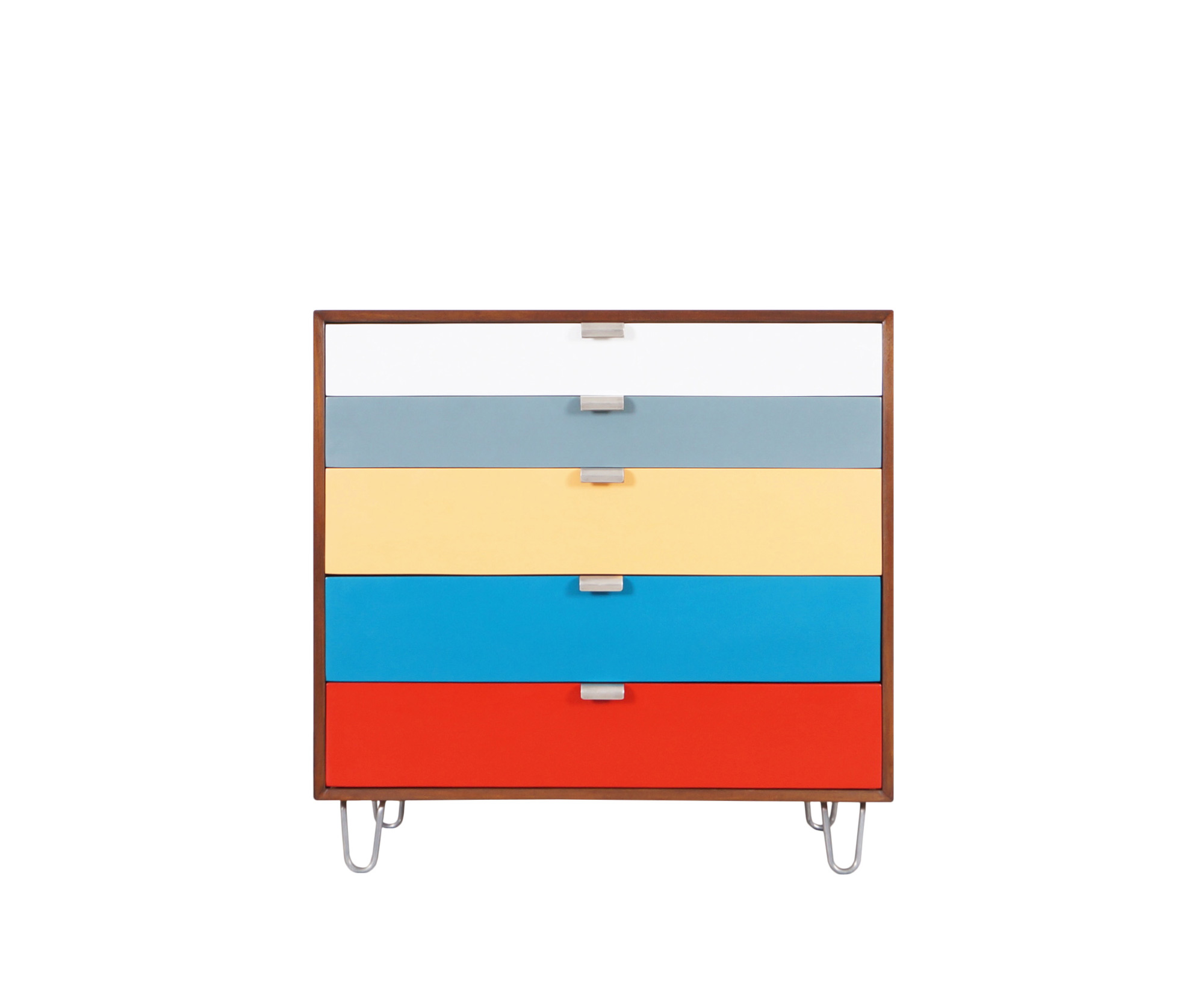 Herman Miller Multi-Color Lacquered & Walnut Chest of Drawers by George Nelson