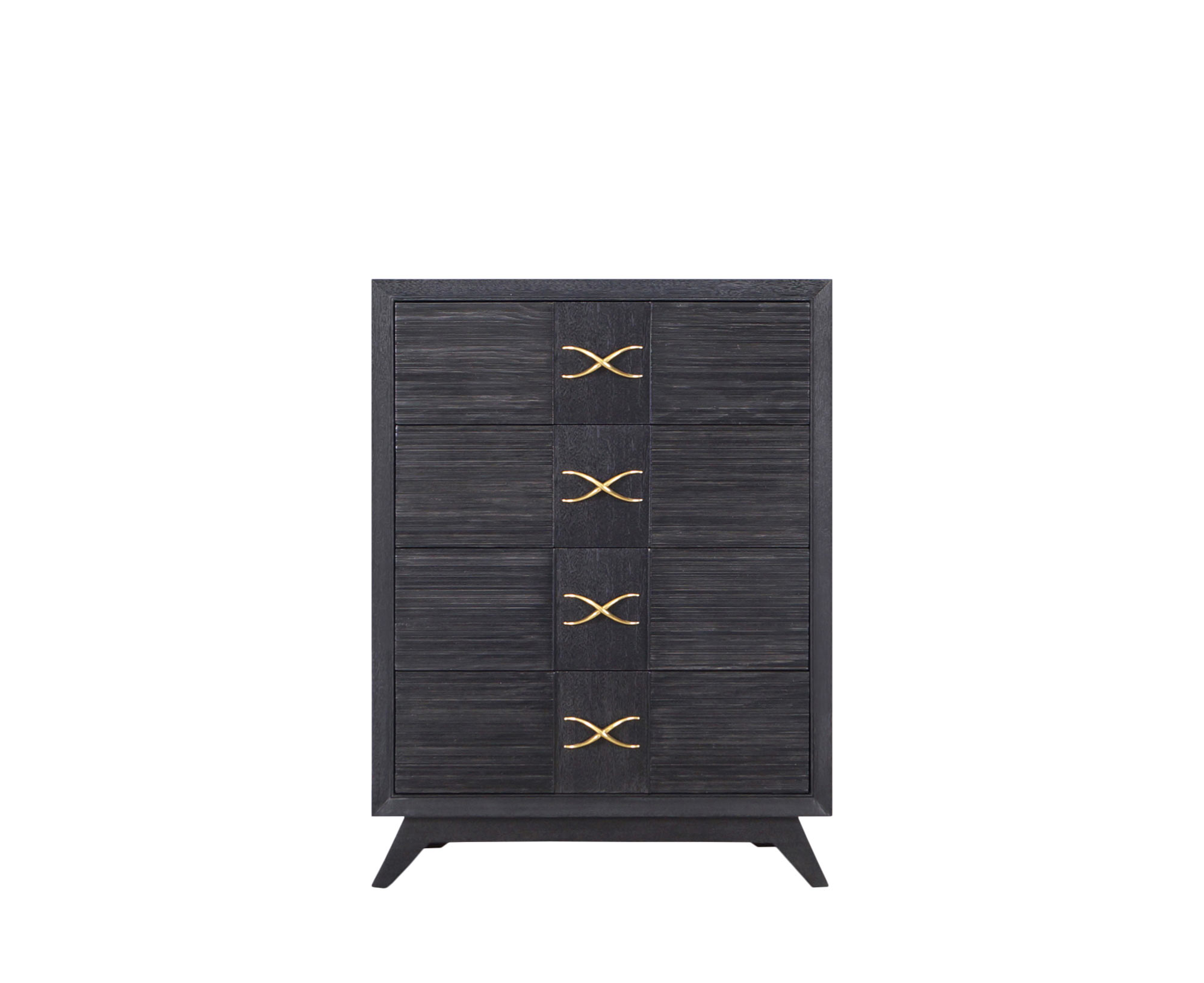 Brown Saltman Cerused and Brass Chest of Drawers by Paul Frankl