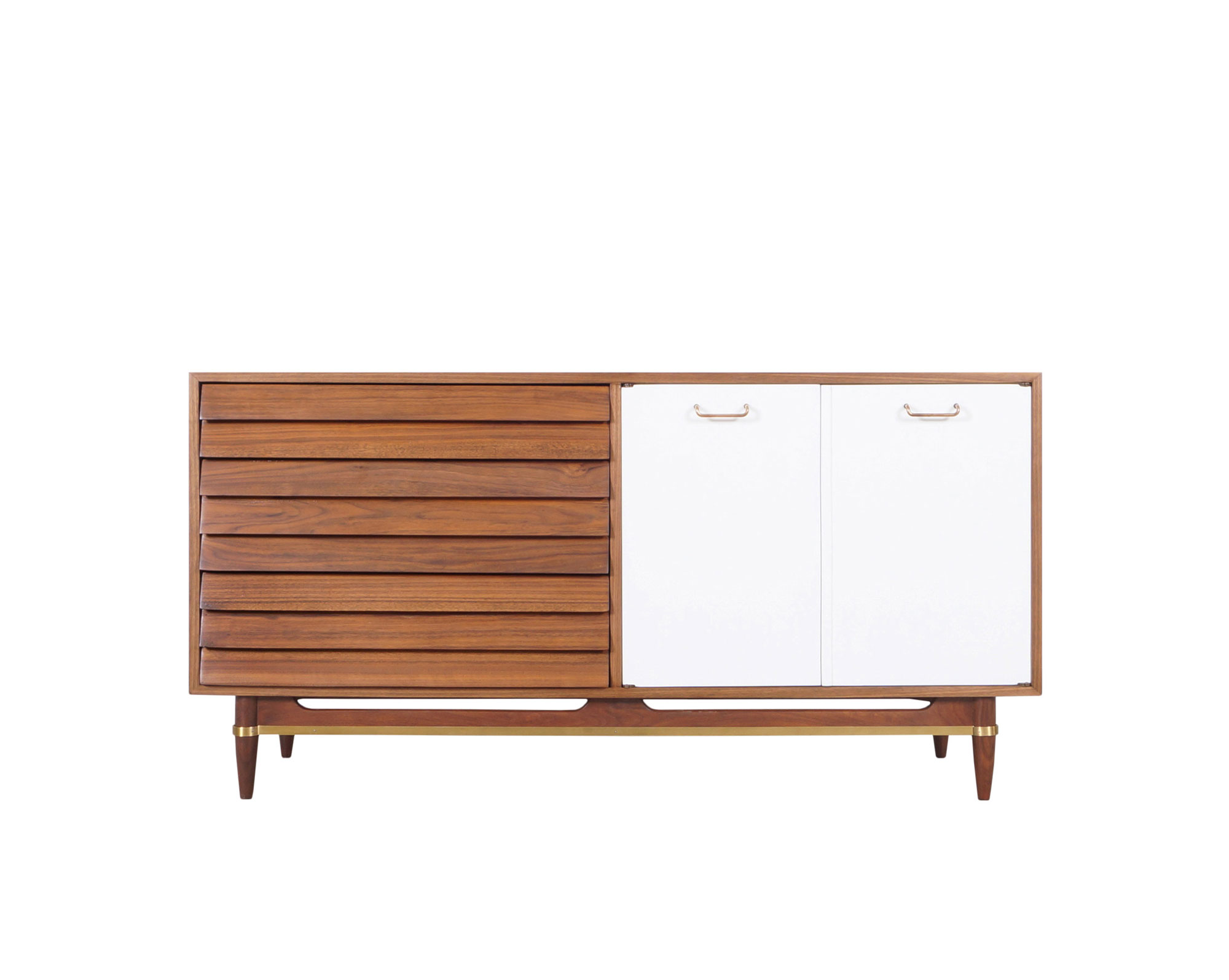 Mid Century Walnut and Lacquered Credenza by American of Martinsville