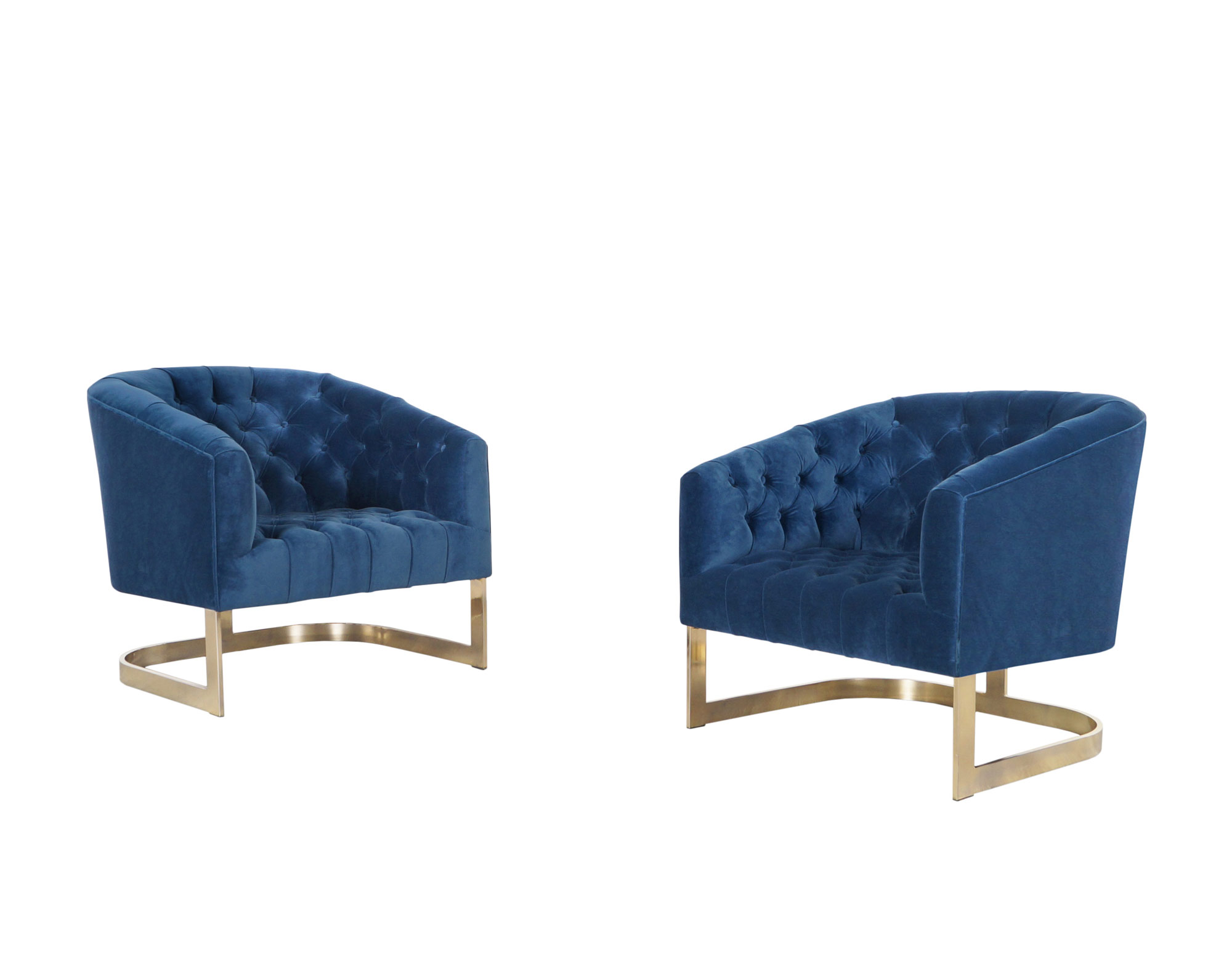 Vintage Brass Lounge Chairs by Milo Baughman