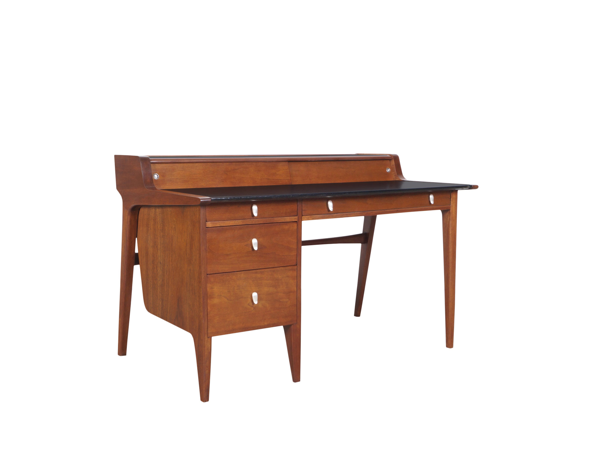 Vintage Walnut Model-K80 Executive Desk by John Van Koert