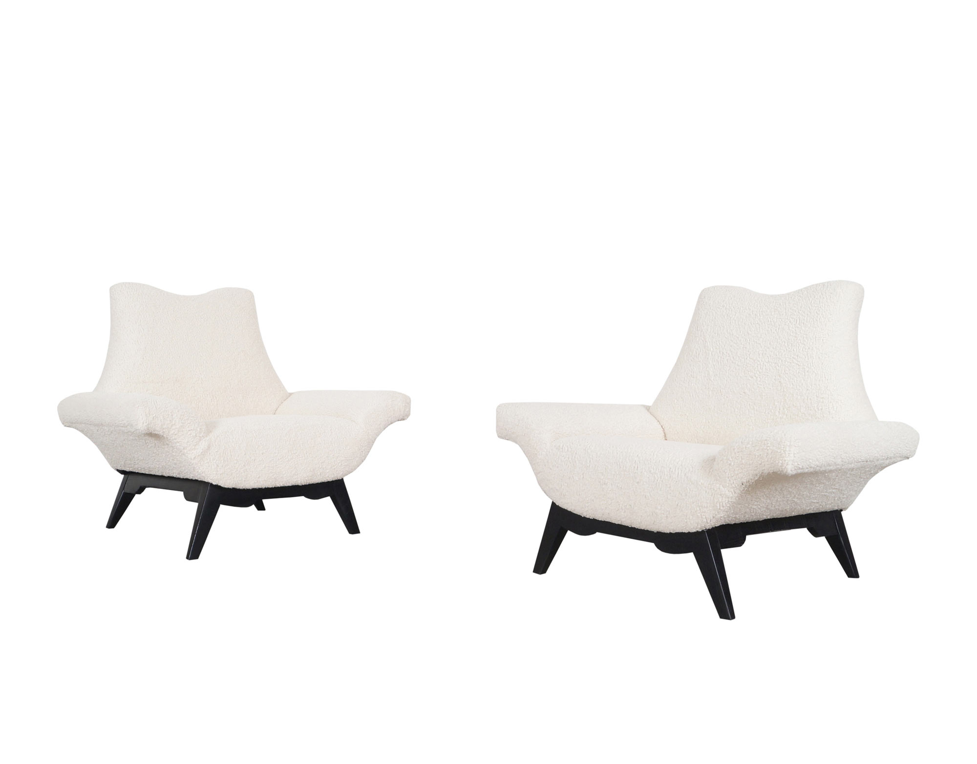 Vintage Boucle Stingray Lounge Chairs 