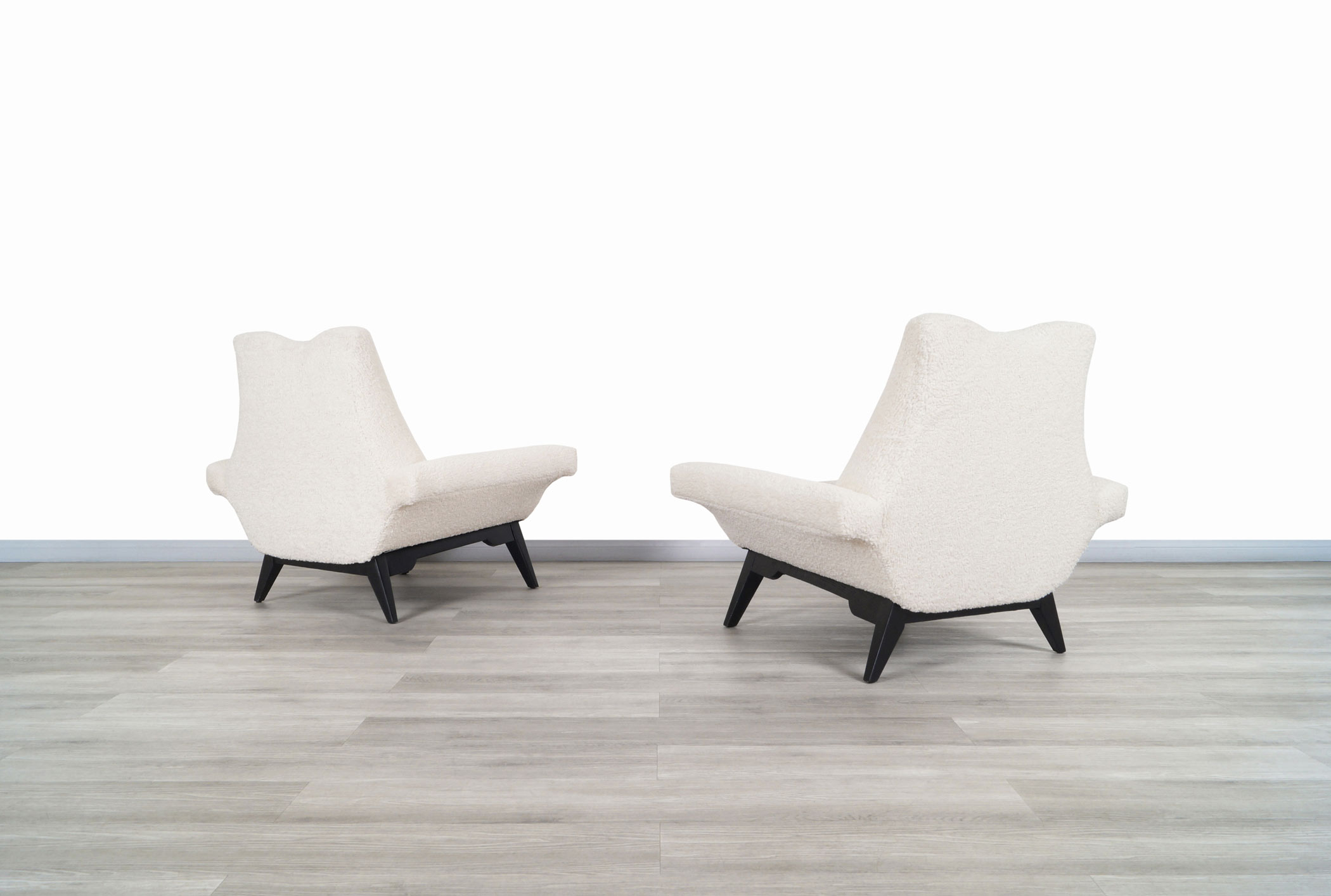 Vintage Boucle Stingray Lounge Chairs 