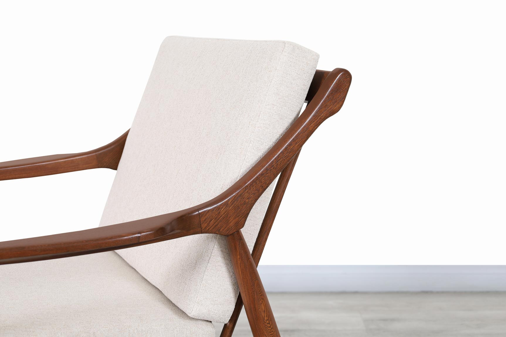 Mid Century Walnut Lounge Chairs by Milo Baughman for James Inc.