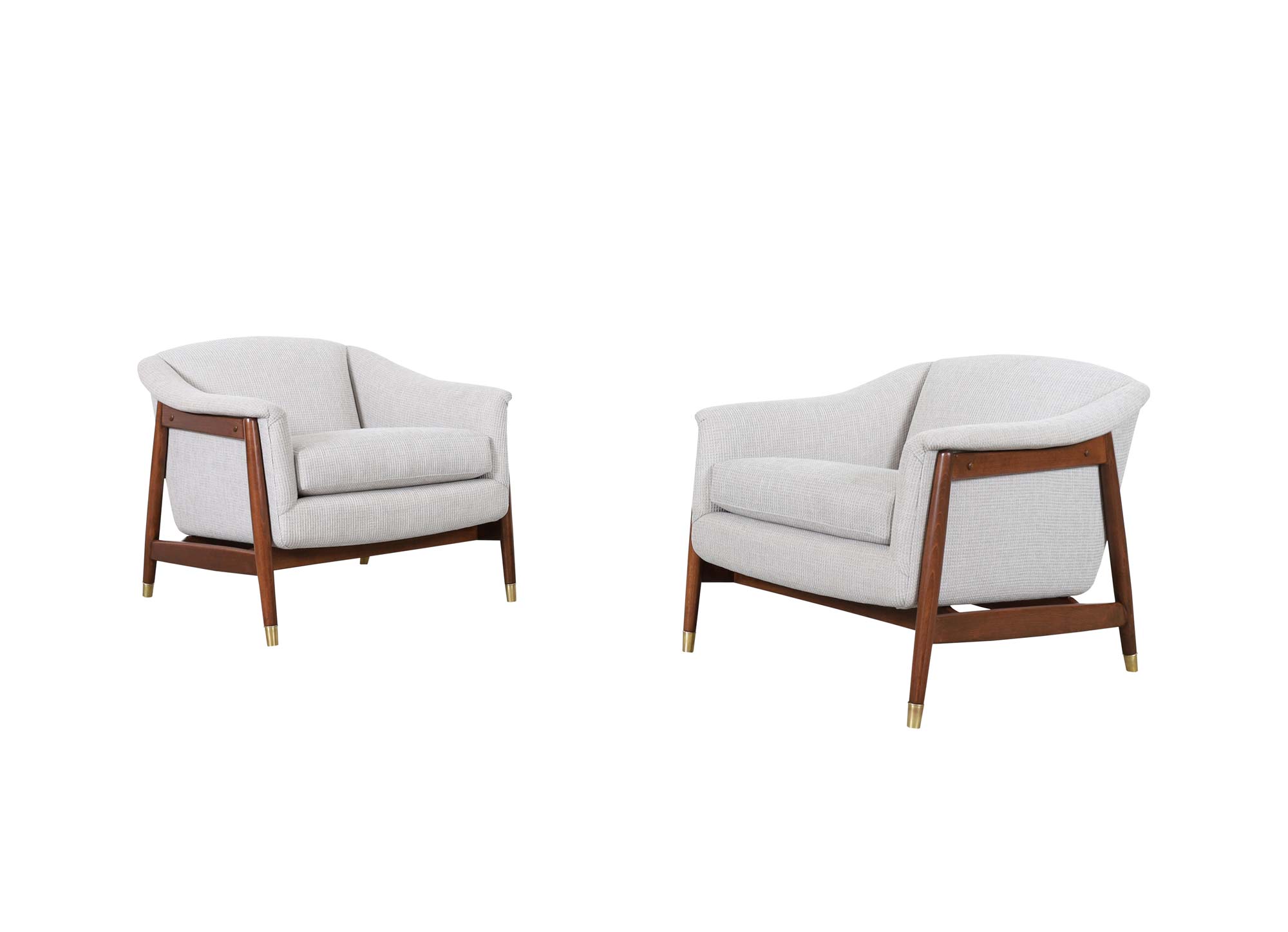 Swedish Walnut Lounge Chairs by Folke Ohlsson for Dux