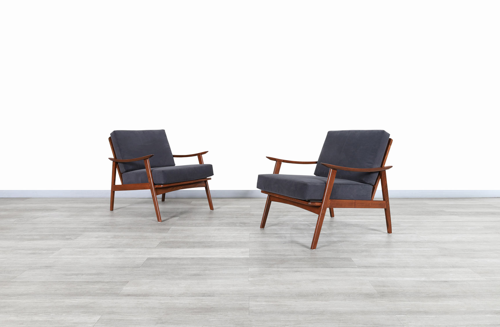 Mid Century Modern Walnut Lounge Chairs