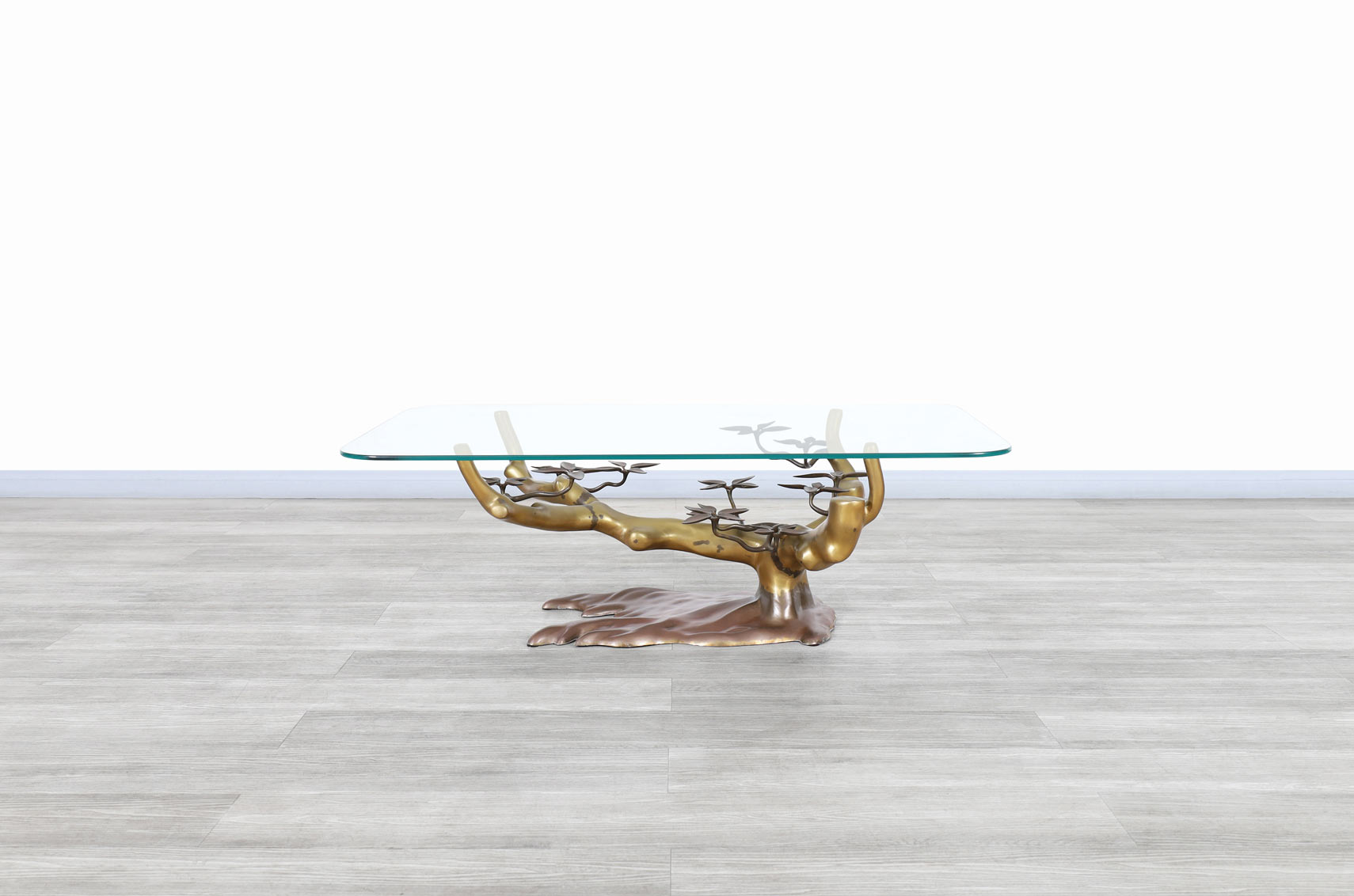 Vintage Brass Bonsai Coffee Table by Willy Daro