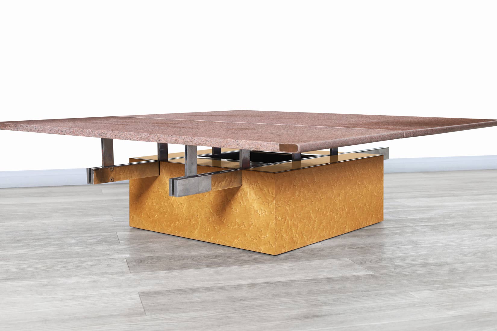 Italian Adjustable Size Bird's-Eye Maple Coffee Table by Giovanni Offredi