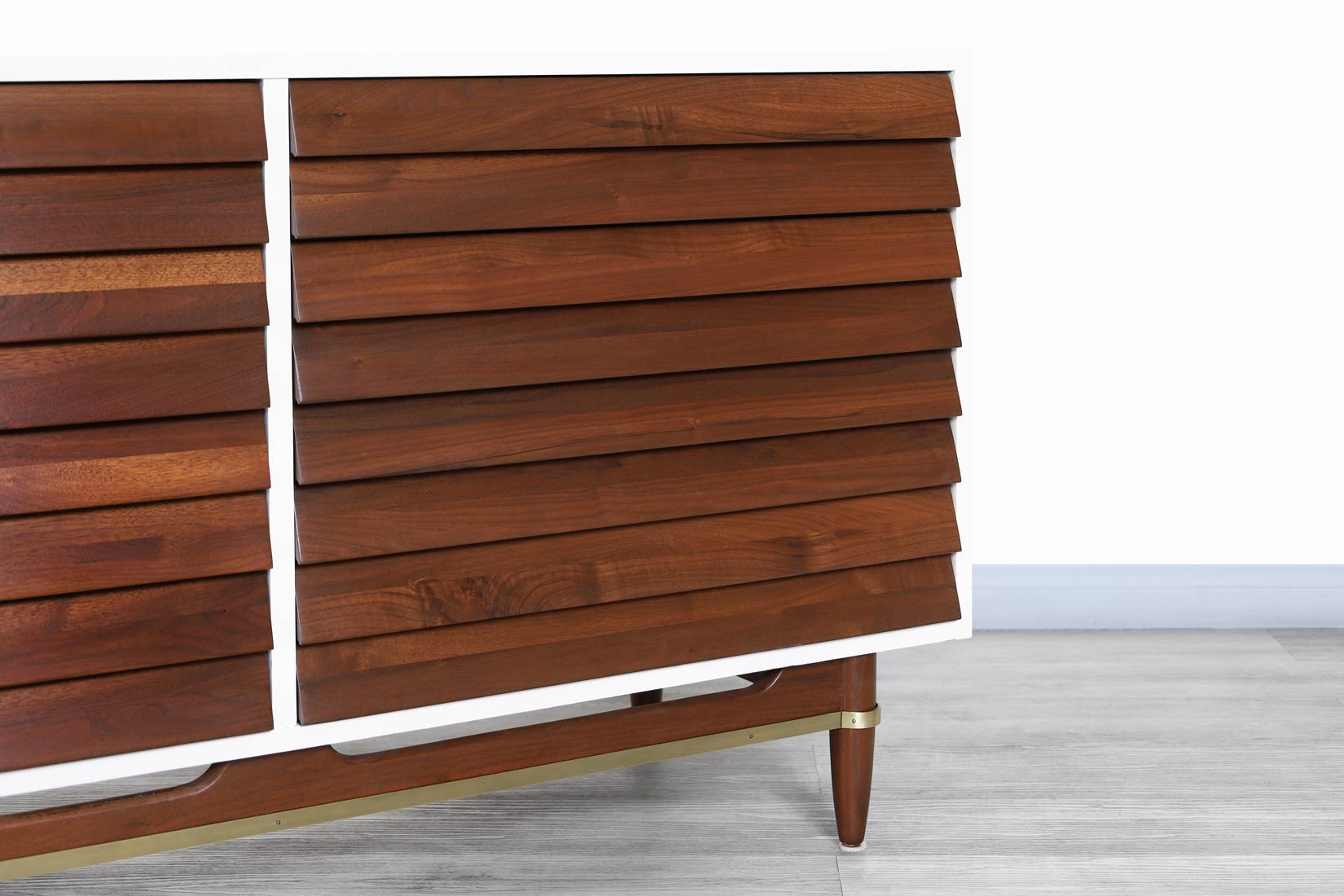 Mid Century Walnut and Lacquered Dresser by Merton L. Gershun for American of Martinsville