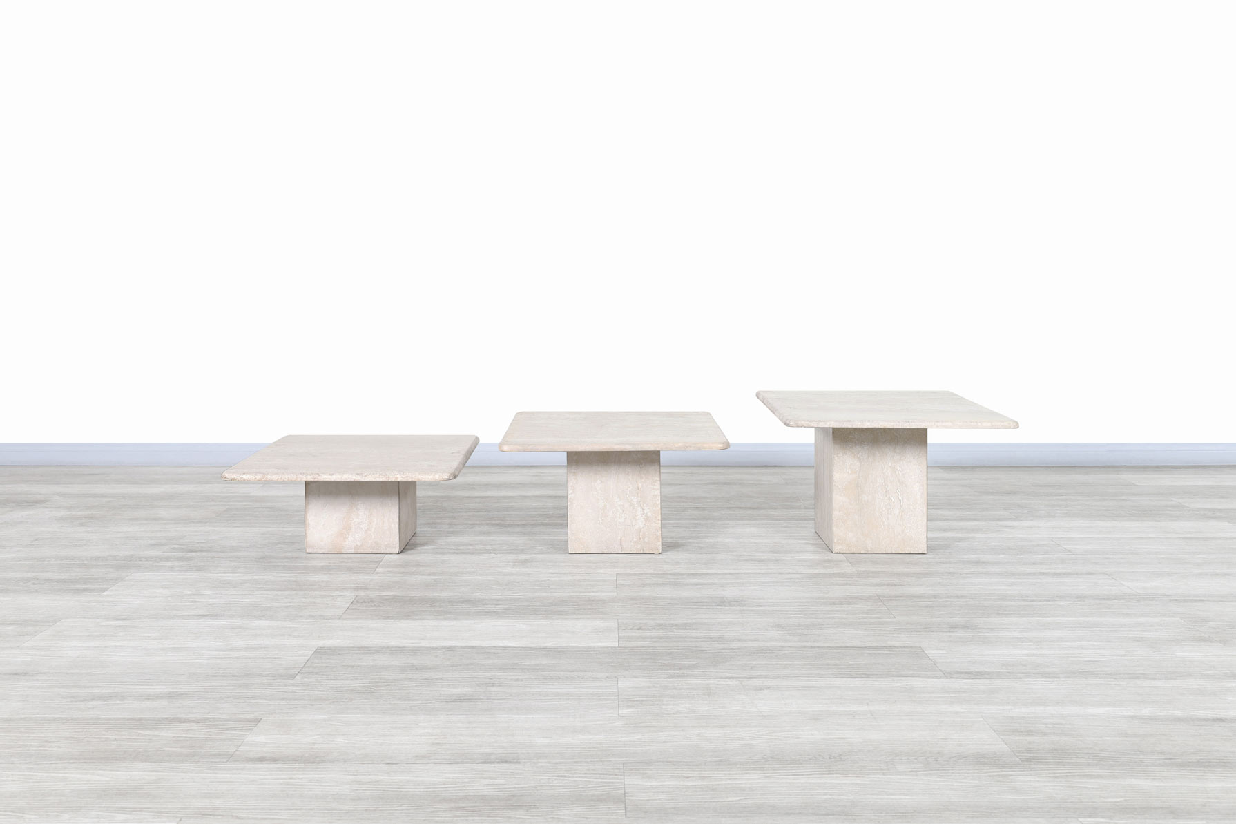 Italian Modernist Travertine Tables