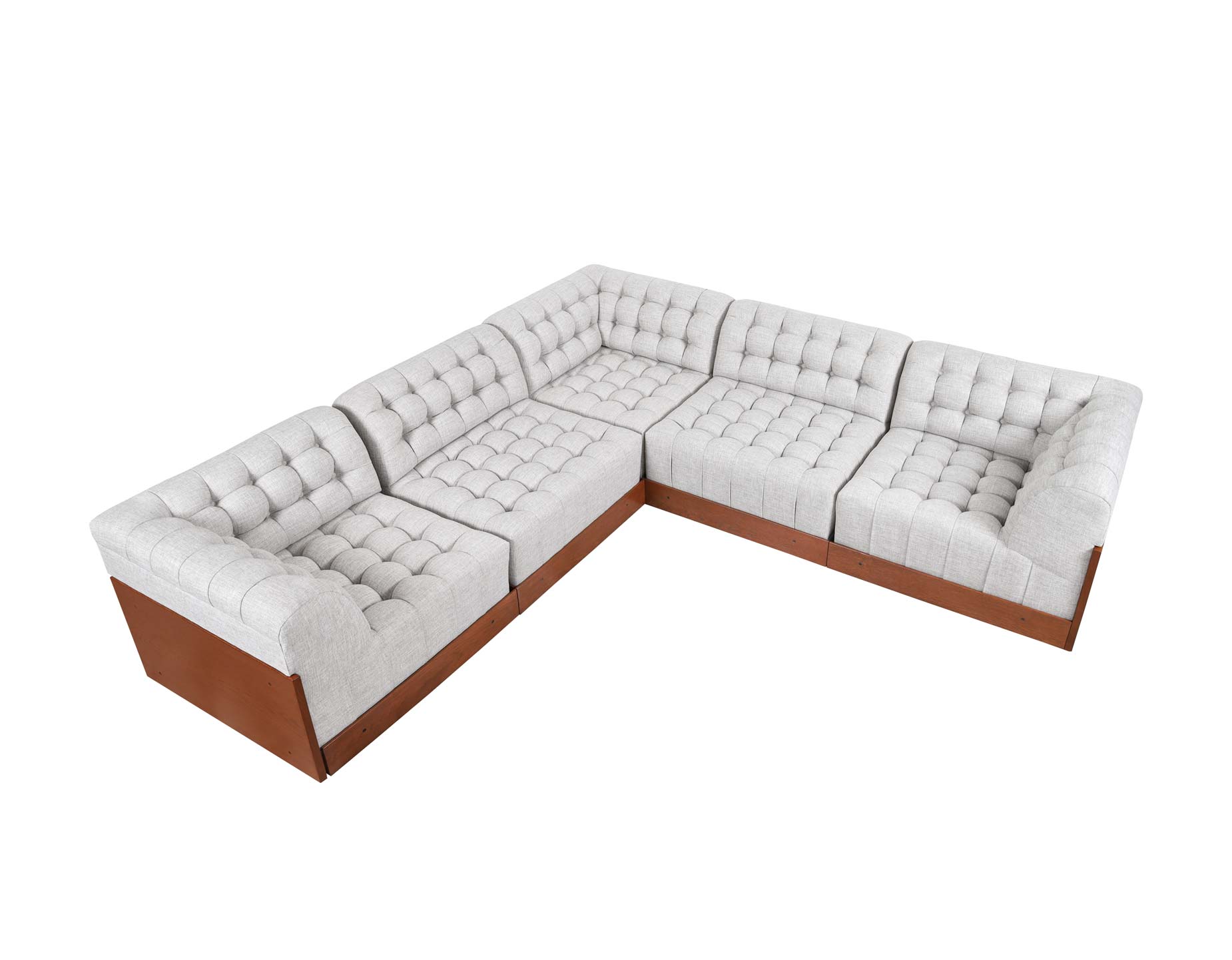 Mid Century Modern Walnut Sectional Sofa