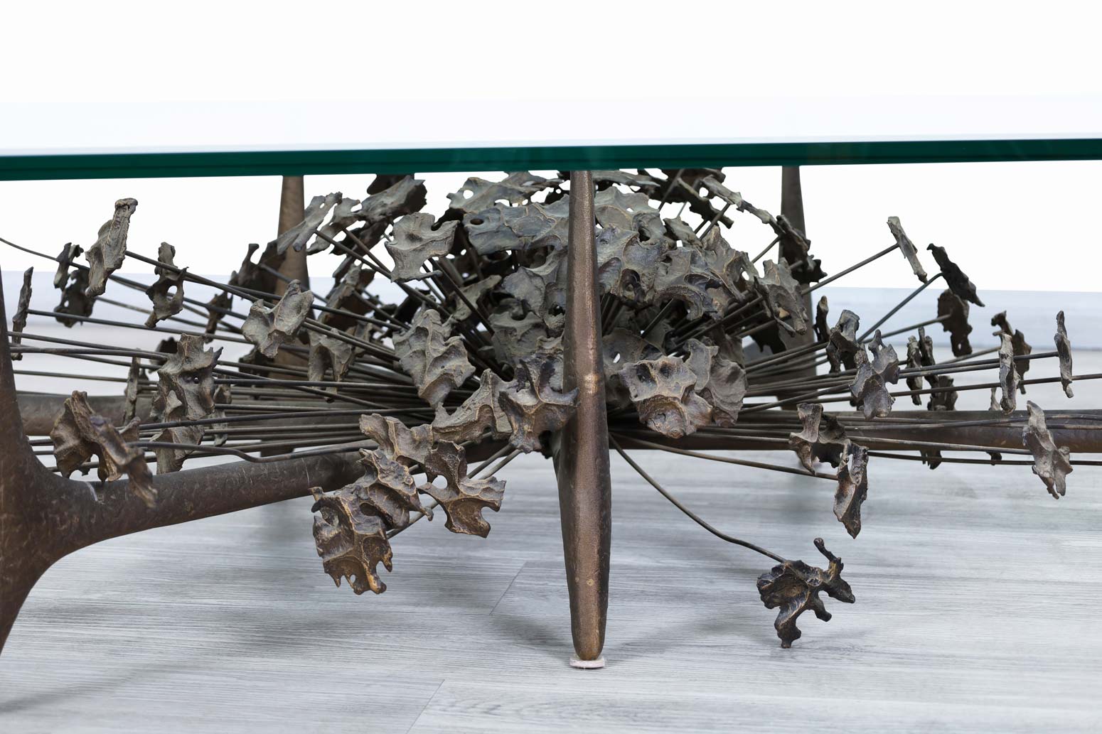 Vintage Sculptural Bronze Starburst Coffee Table by Daniel Gluck