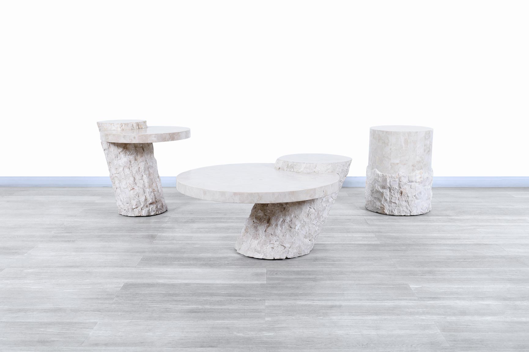 Vintage Tessellated Stone Coffee Table and Side Tables