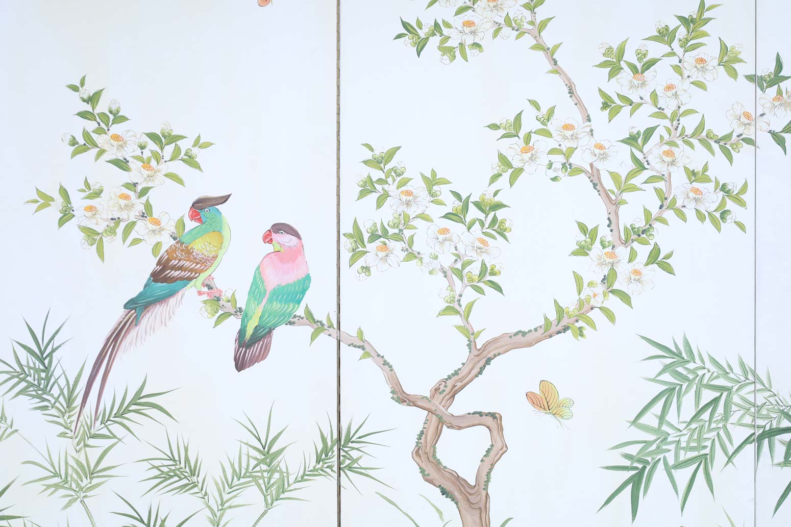 Vintage Hand-Painted Screen Panels by Robert Crowder
