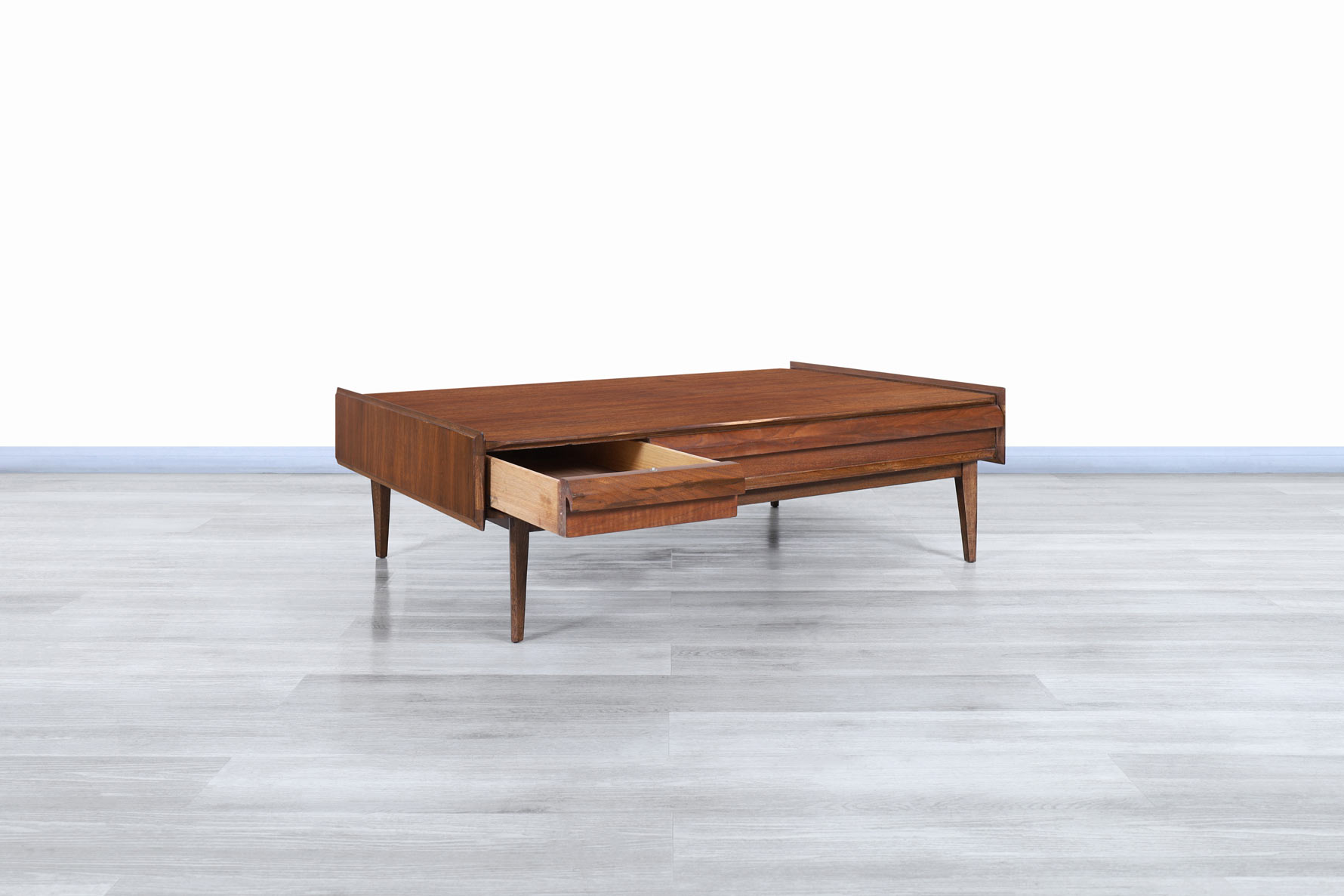 Mid Century Modern First Edition Walnut Coffee Table by Lane