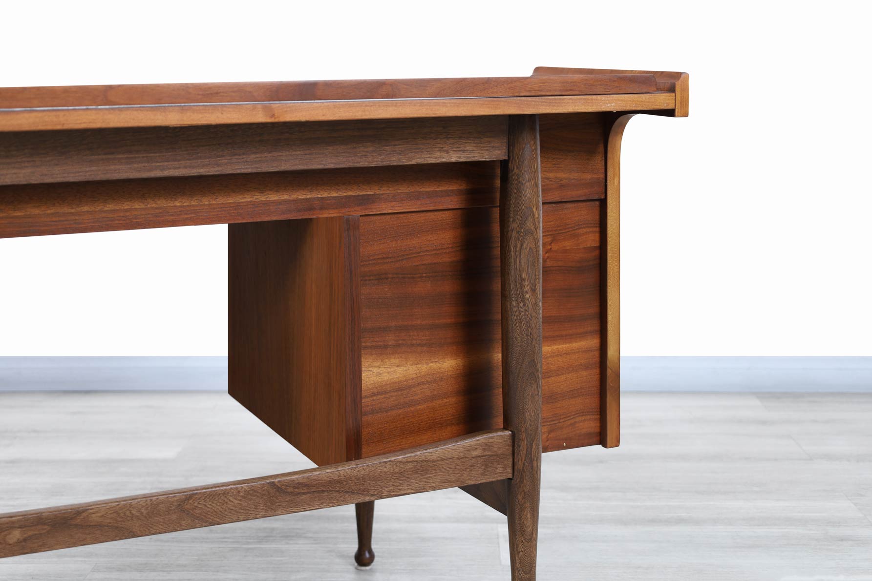 Mid Century Modern Walnut Mainline Desk by Hooker