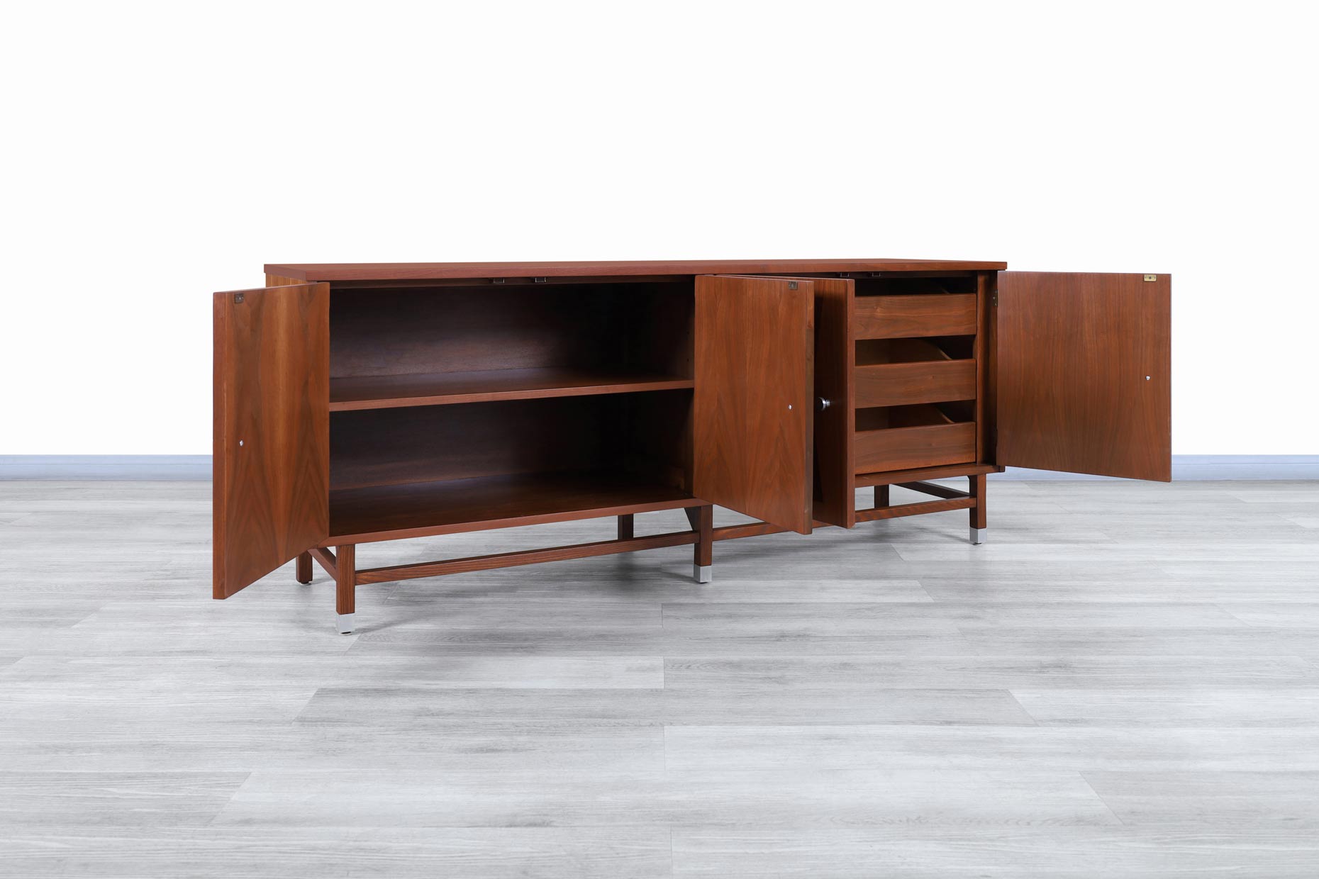 Mid-Century Rosewood and Walnut Credenza by Stanley