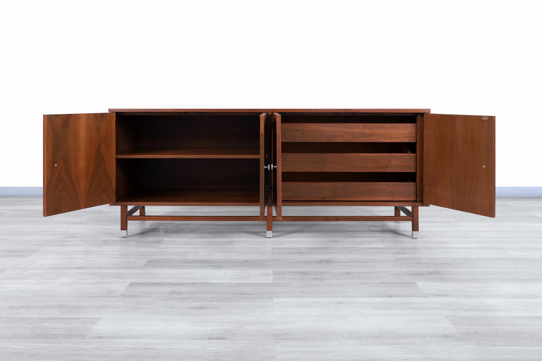 Mid-Century Rosewood and Walnut Credenza by Stanley