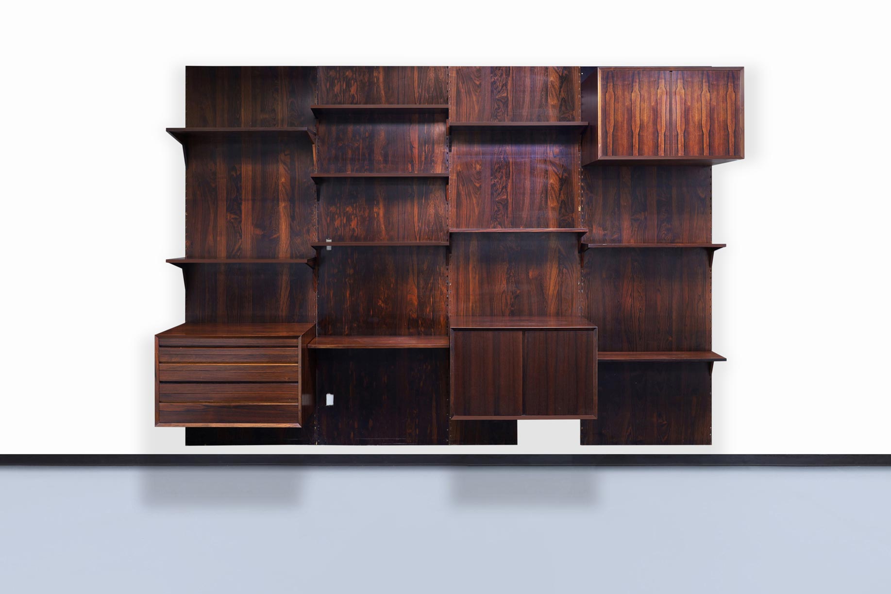 Danish Modern Brazilian Rosewood Wall Unit by Poul Cadovius
