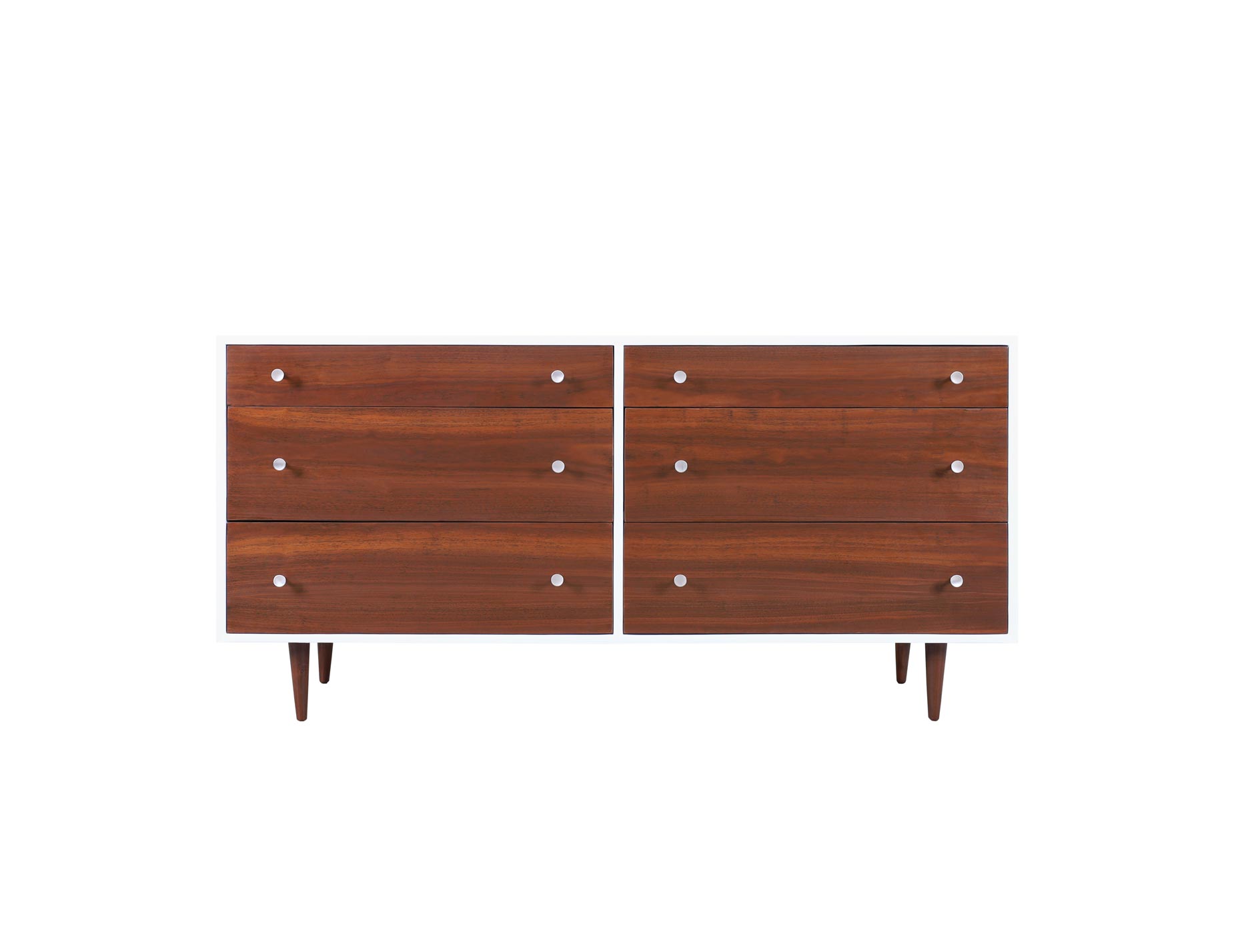 Glenn of California Walnut and Lacquered Dresser by Milo Baughman