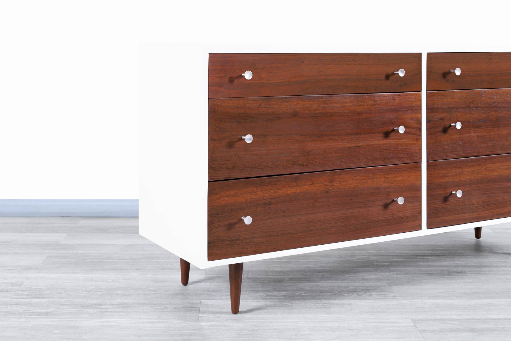 Glenn of California Walnut and Lacquered Dresser by Milo Baughman