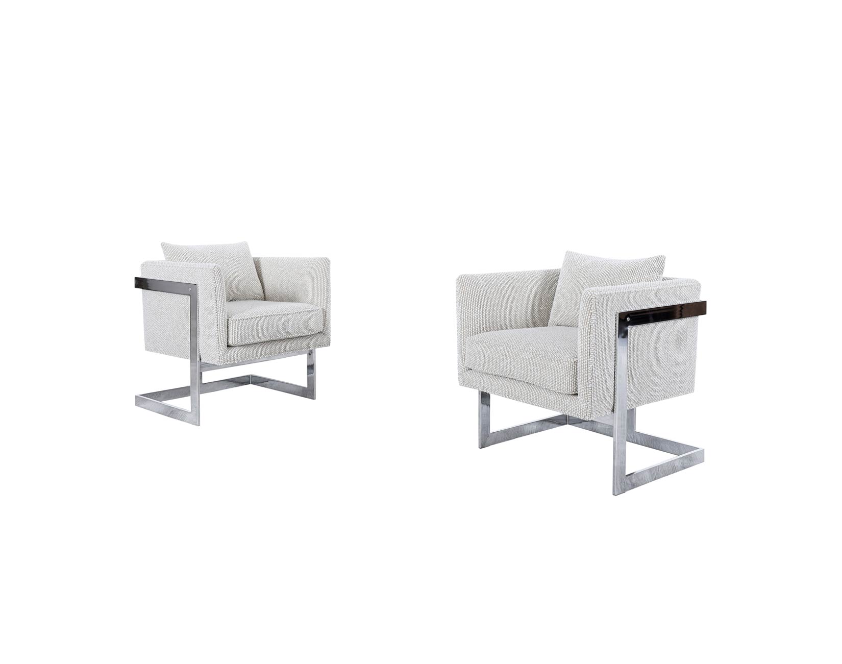 Mid-Century Chrome T-Back Lounge Chairs by Milo Baughman for Thayer Coggin