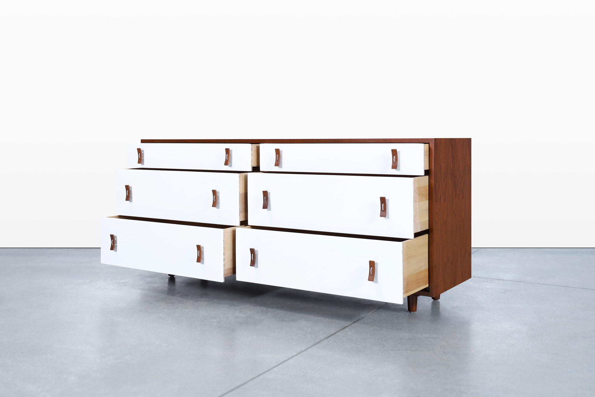 Vintage Walnut and Lacquered Dresser by Stanley Young for Glenn of California