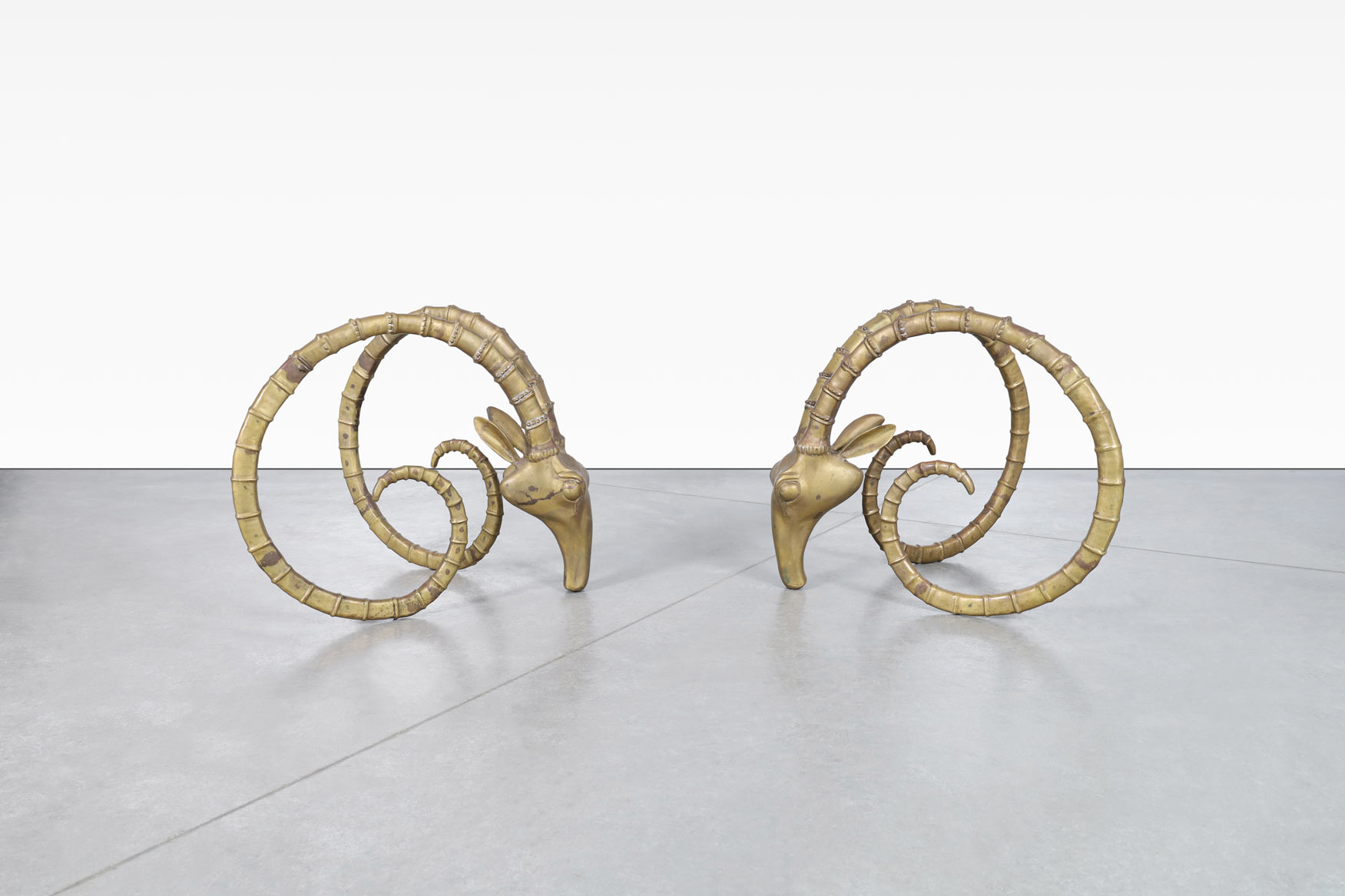 Exceptional Brass Ibex Rams Head Dining Table in the Style of Alain Chervet