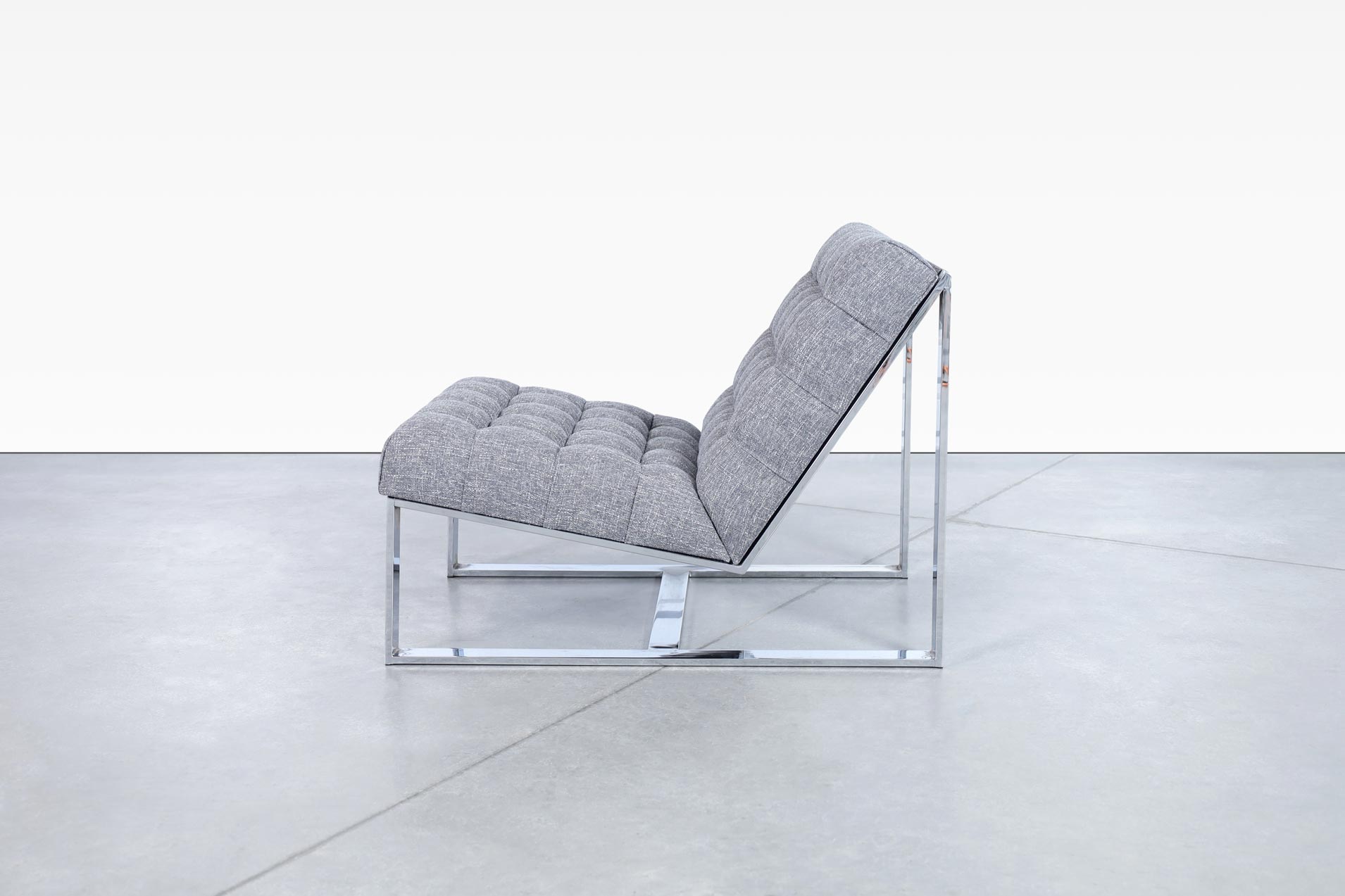 Architectural Chrome EZ Rider  Lounge Chairs by Milo Baughman for Thayer Coggin