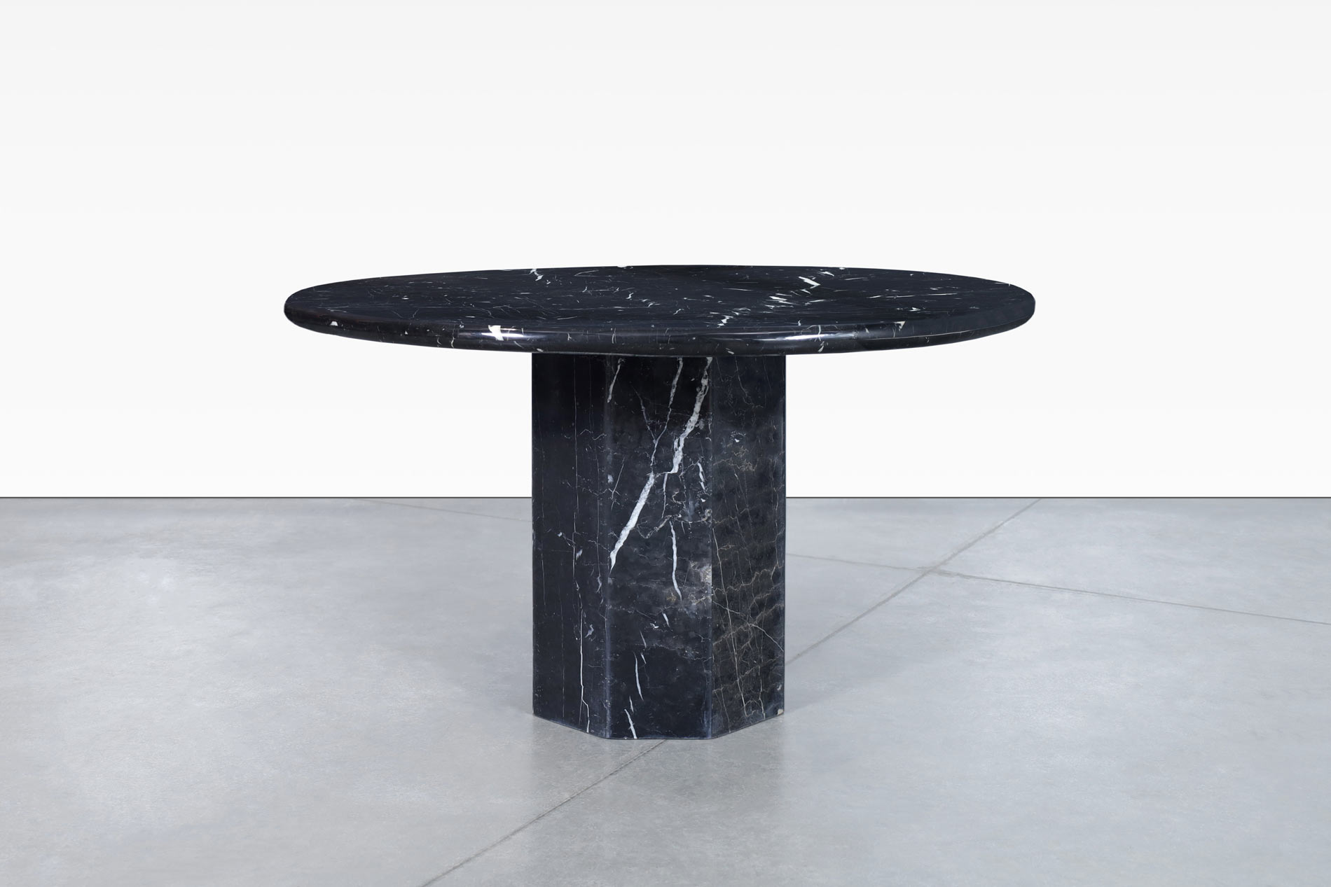 Italian Modernist Round Marble Dining Table