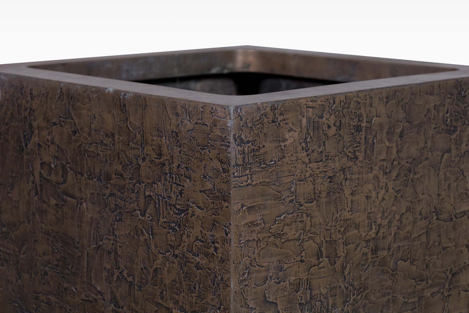 Mid-Century Modern Bronze Resin Square Planters by Forms and Surfaces