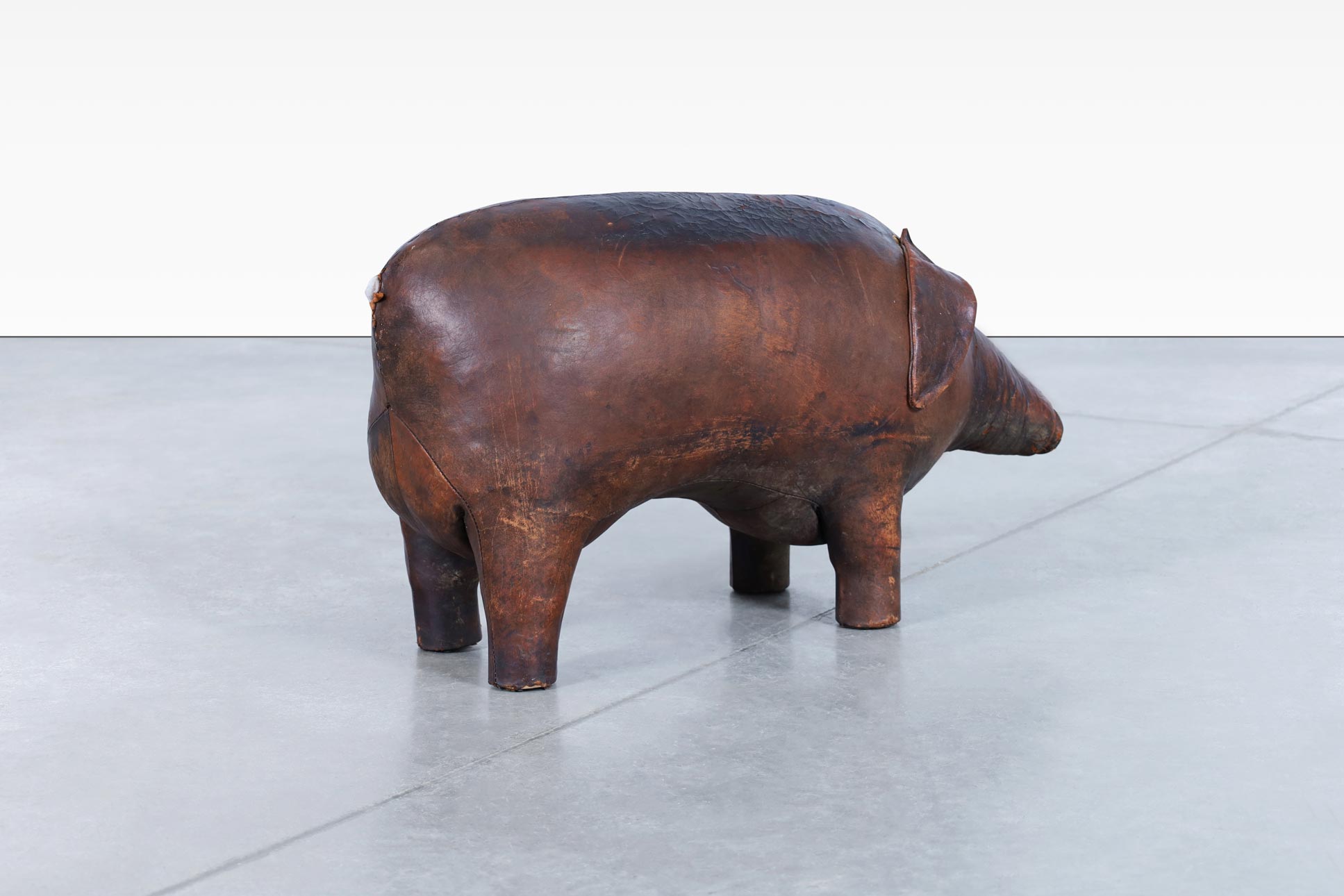 Dimitri Omersa Leather Pig Footstool for Abercrombie and Fitch