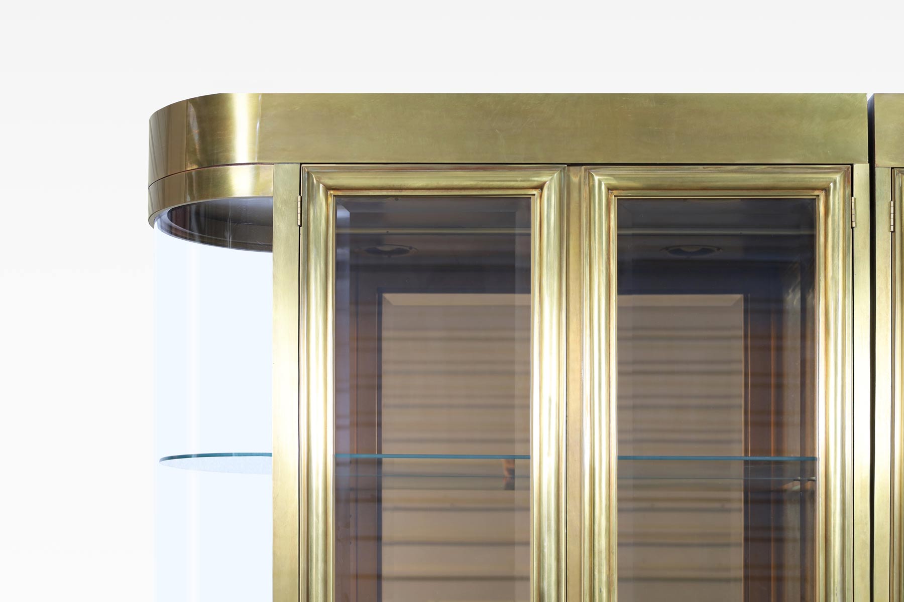 Exceptional Brass Vitrines Cabinets by Mastercraft