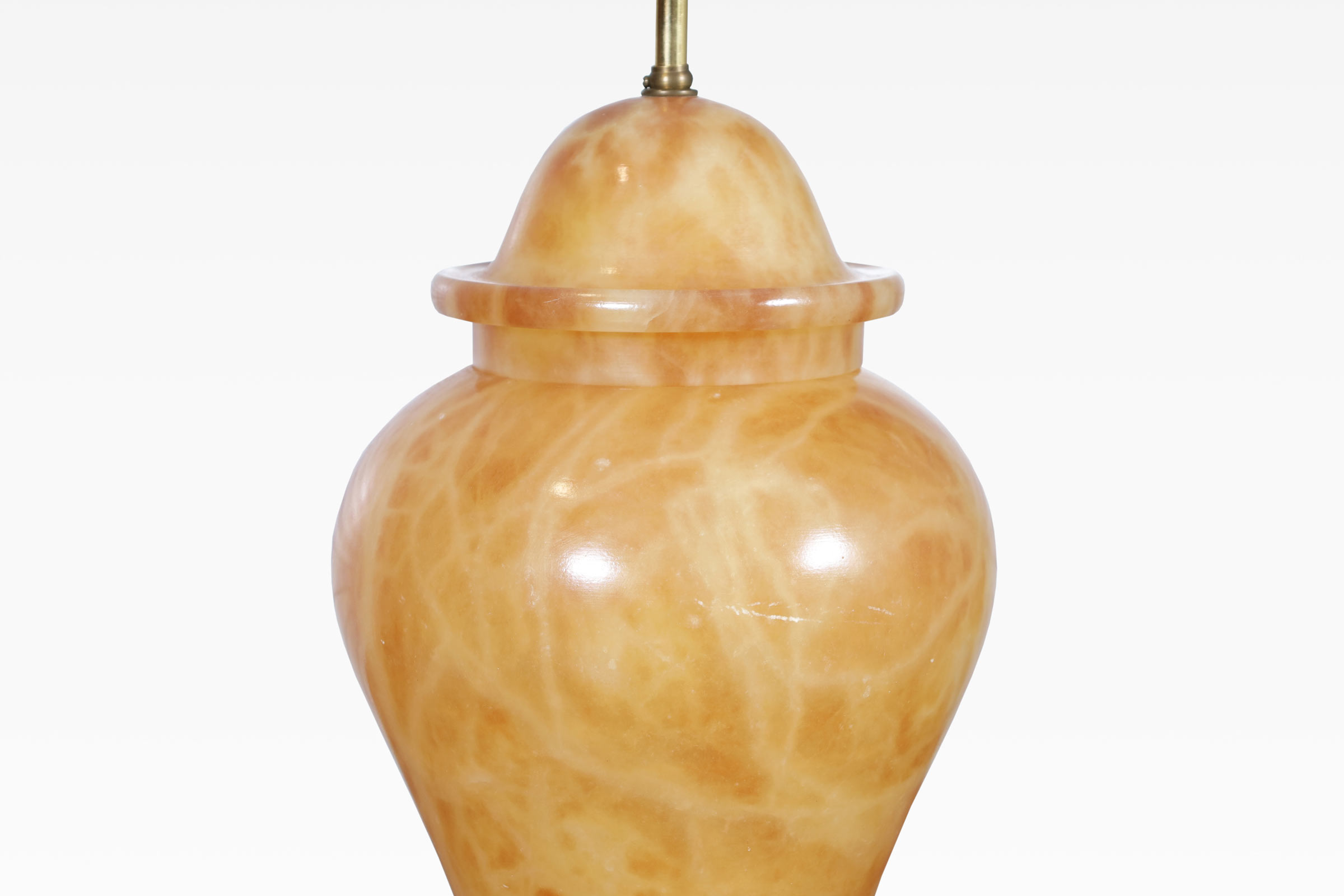 Italian Alabaster Ginger Jar Table Lamps