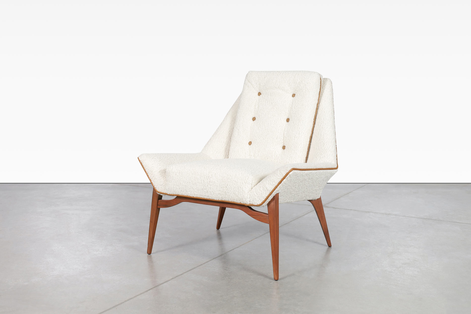Vintage Sculptural Walnut Lounge Chairs