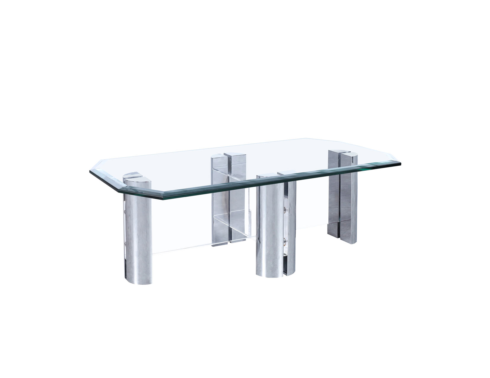 Vintage Chrome and Lucite Coffee Table