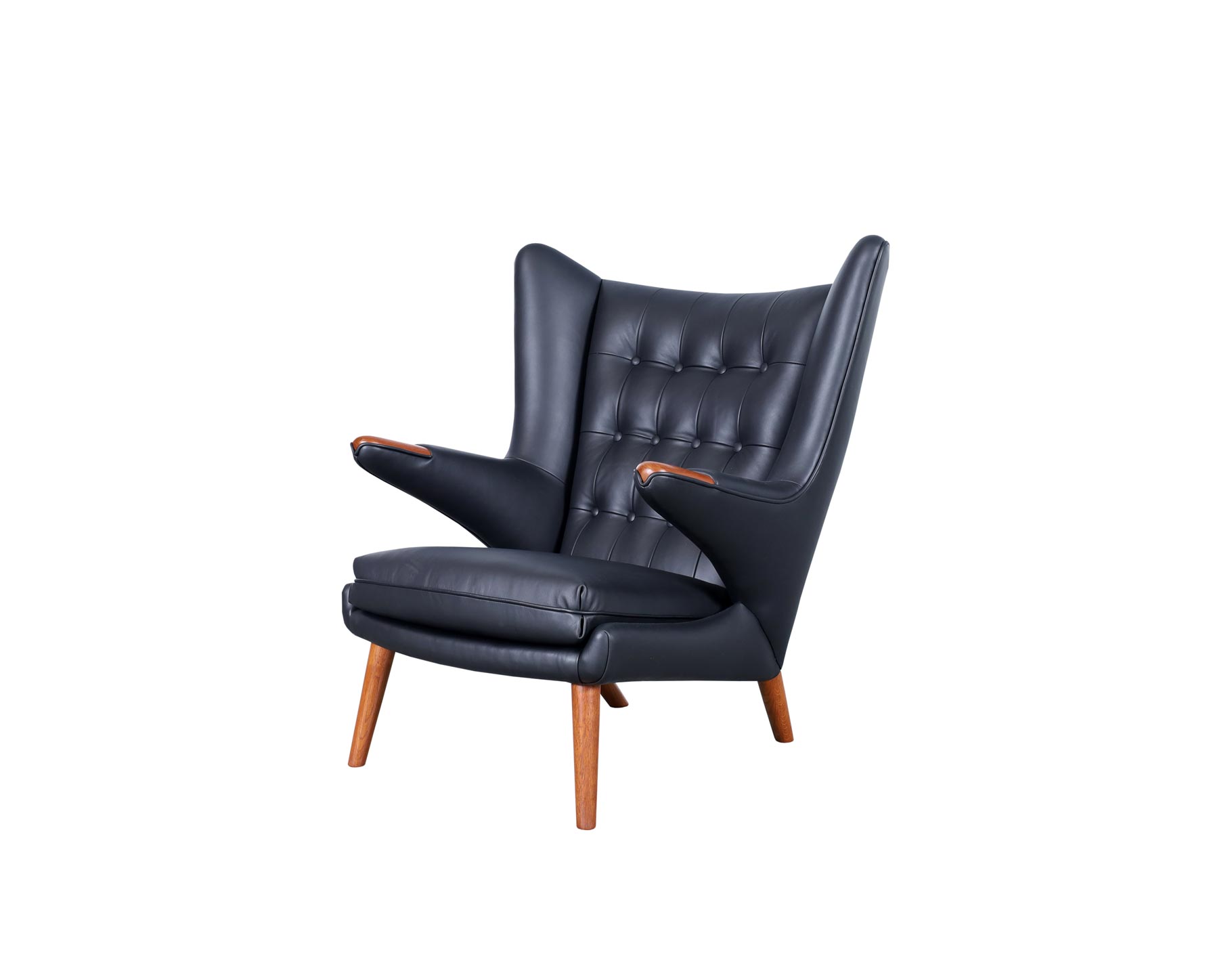 Danish Modern Leather Papa Bear Chair by Hans J. Wegner for A.P. Stolen