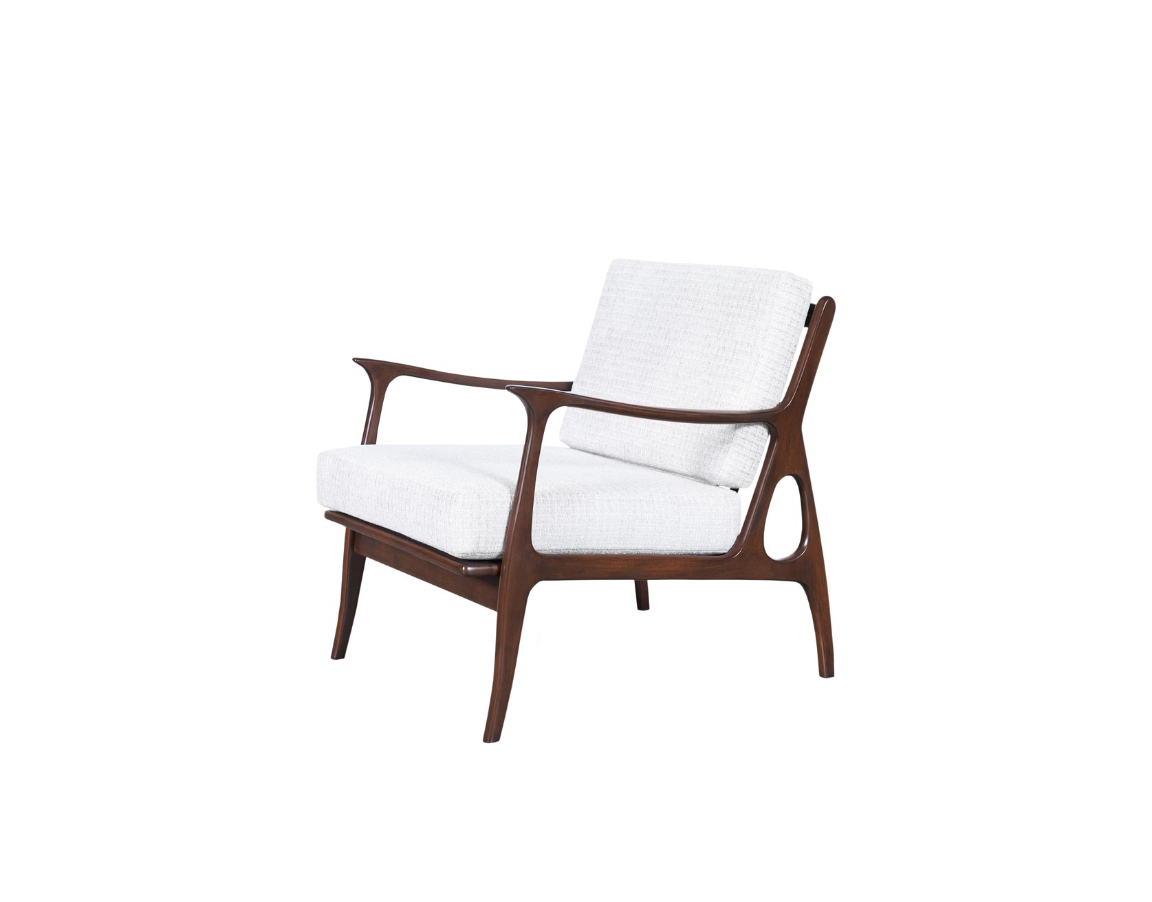 Italian Sculptural Walnut Lounge Chair