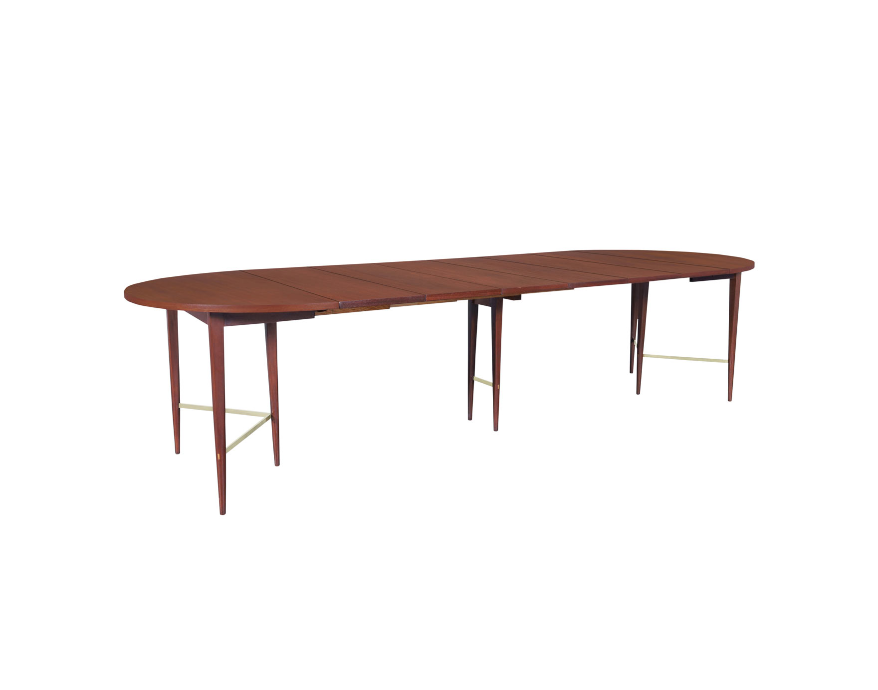 Vintage Mahogany and Brass Irwin Collection Dining Table by Paul McCobb